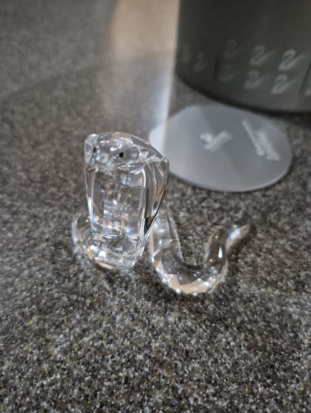Swarovski Crystal Cobra Figurine 7603 - Clear Glass Home Accent